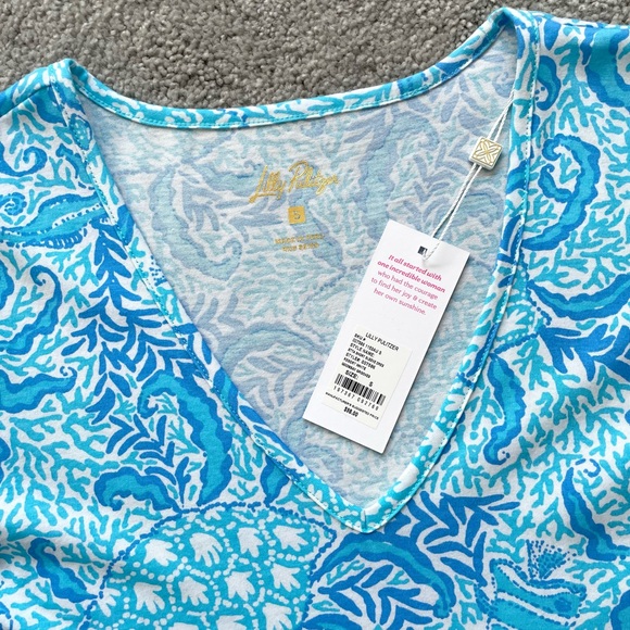 *NWT* Lilly Pulitzer Etta V-Neck Short Sleeve Dress Resort White Goombay Grooves - Picture 11 of 16